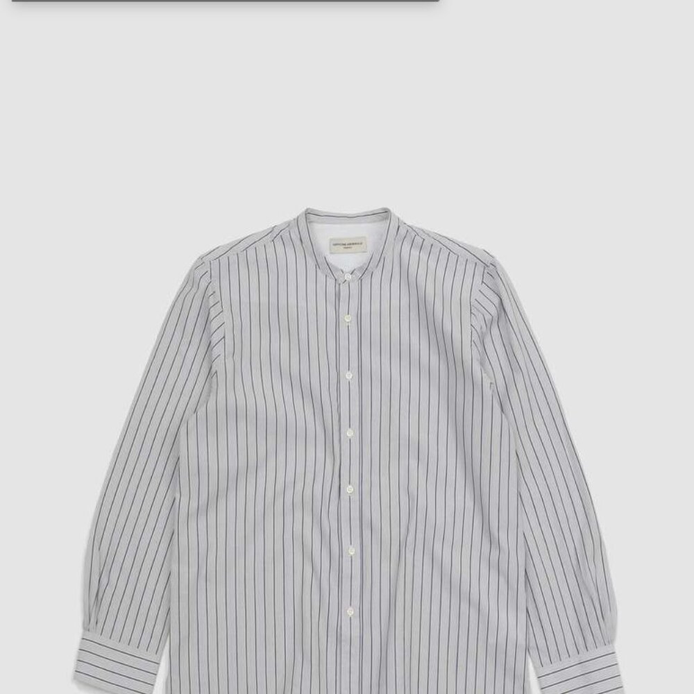 OFFICINE GÉNÉRALE | Gaston Grandad-Collar Cotton-Poplin Shirt
